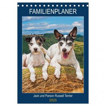 Familienplaner Jack und Parson Russell Terrier (Tischkalender 2025 DIN A5 hoch) CALVENDO Monatskalender