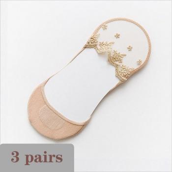 Embroidered Lace Socks for Women