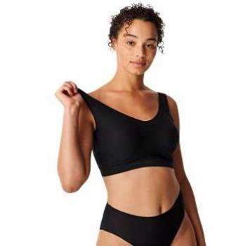 Chantelle Women's Softstretch V-Neck Jersey Crop Top and Wireless Padded Bra