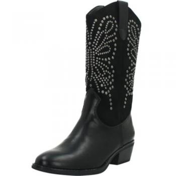 Botas de Tacón para Mujer Chika10 Iskia 01 con Puntera Afilada y Cierre de Cremallera, Color Negro, Altura de Tacón 3 a 5cm