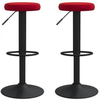 Tabourets de bar velours rouge bordeaux