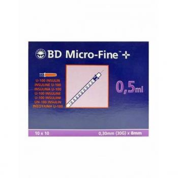Bd Microfine+ Seringues à Insuline 0,5 ml 30G 8 mm 10 Pièces