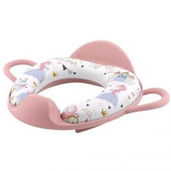 Lorelli Toilettensitz für Kleinkinder, mit Rückenlehne und Handgriff, gepolstert, Spritzschutz, Kunststoff pink