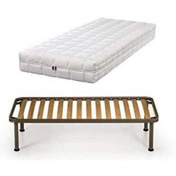 Pack Confort 80x200 (2) : Matelas + Sommiers + Pieds + Protèges – Mousse Indéformable, Housse Lavable