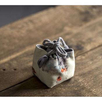 Portable Vintage Persimmon Tea Cup Bag