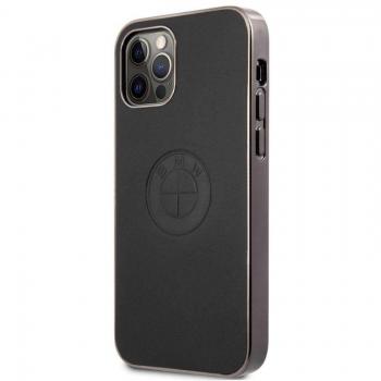 Funda elegante TPU y cuero negro para iPhone 12 Pro Max – BMW BMHCP12LREELK