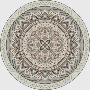 Ethnic Style Gray Mandala Rug