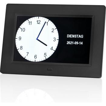 Large Font 7-Inch Digital Clock Calendar for Elderly and Children, Auto Dimming, 9 Languages