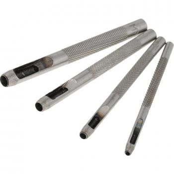Kit de perforadoras en hierro con 4 piezas, ideal para trabajos en cuero, incluye diámetros 2mm, 3mm, 4mm y 5mm