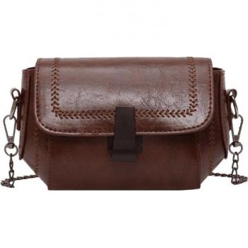 Bolso de Cuero PU Vintage para Mujeres con Diseño Cruzado