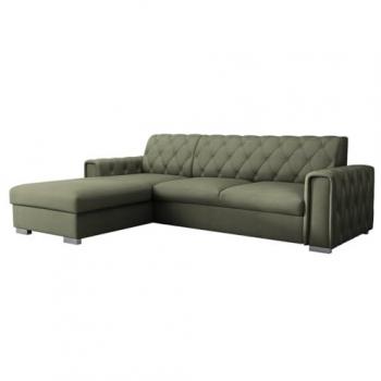 Ecksofa Roma mit verchromten Füßen und Ausziehmechanismus