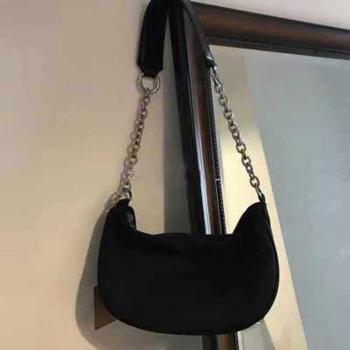 Sac à Bandoulière Noir Style Rétro pour Filles
