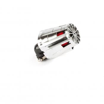 E5 Luftfilter 90° Bogen – 35 mm – chrom / rot