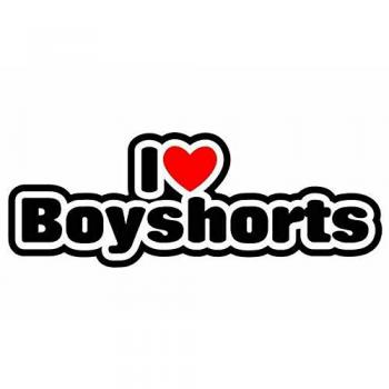 Pegatina romántica I Love Boyshorts en carro