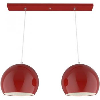 Lumicom Joe Susp. 2×E27 Max 42W Metallo Rossa Brillante