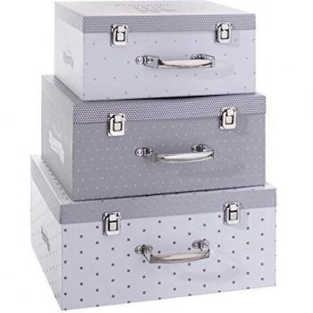 Lot de 3 malles de rangement Atmosphera gris