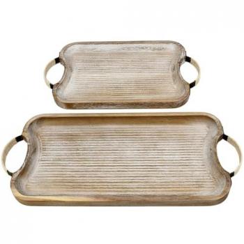 Bandejas de Madera Natural Romimex