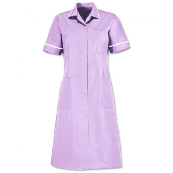 Women’s Lilac Zip Front Healthcare Dress (Alexandra Workwear) – 16U