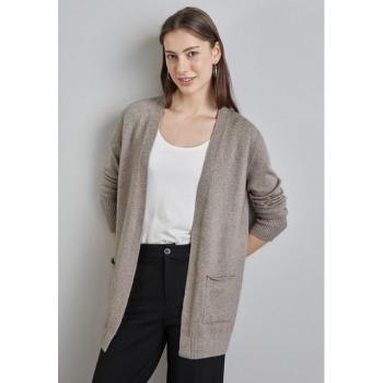 Stretchbeige Cardigan STREET ONE – 26 % Polyester, 3 % Elasthan, Größe 44