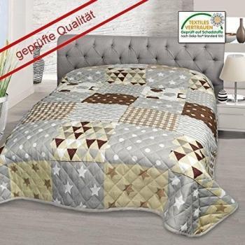 Colcha decorativa para sofá o cama en tonos marrón y gris