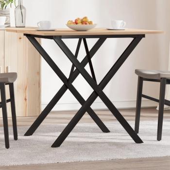 VidaXL Table à Manger Cadre en X, Table à Dîner, Table de Repas Cuisine Restaurant Intérieur, 90x90x75 cm Bois de Pin Massif