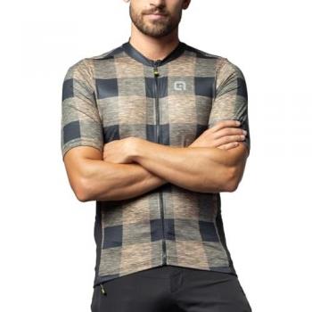 Maillot Alé Off-Road Scottish manche courte marron clair noir