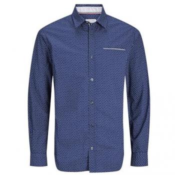 Camisa JJERemy Azul Oscuro y Blanco Jack & Jones