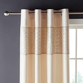 Catherine Lansfield Deco Sequin Gold Lined Curtains – 168cm W x 229cm D