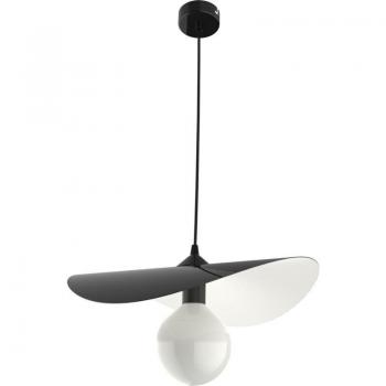 Piuma Suspension Noir Mat 40 cm – Feuille d’Or, 42W