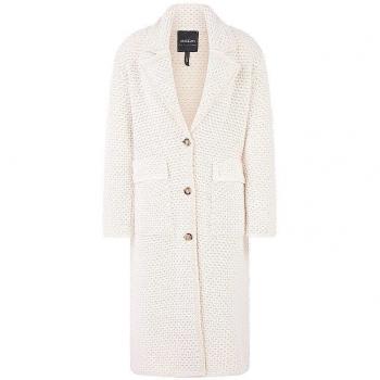 Marc Cain Stilvoller Wollmantel in Creme | Größe 40