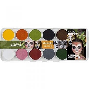 Aqua-Tiermaler Set 10 Farben – Pinsel & Schwämmen für Tier-Gesichts-Make‑Up