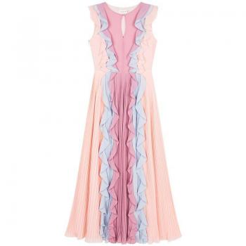 Robe d'anniversaire YIGELILA – sans manches, col rond, empire, mini longueur, patchwork et volants