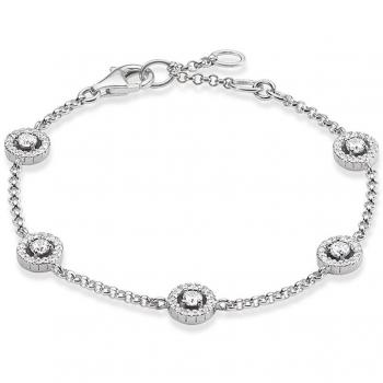 THOMAS SABO Damen-Armband Glam & Soul 925 Silber Zirkonia Weiß 19.5 cm