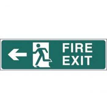 Commercial Fire Exit Arrow Left Plaque