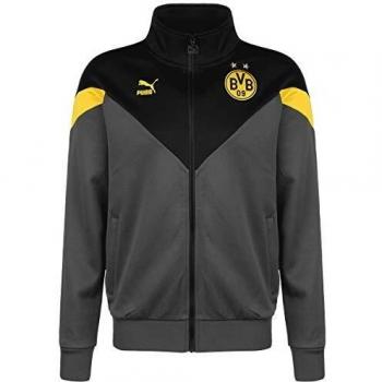 PUMA Herren BVB Iconic MCS Sportjacke – Black Asphalt – XL