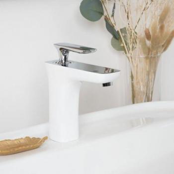 Monomando Lavabo Glomma (Blanco + Cromado) – Wanda Series