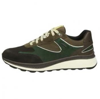 Geox Spherica Actif X1 ABX Hombre Zapatillas Color Marrón Oscuro/Verde Oscuro, Modelo U46HGA, Estilo Casual, Con Cordones, Cómodas y Versátiles, Para Invierno