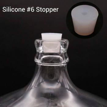 Silikon-Stopper für Luftschlaufeinbau – Carboy Modell #6, 8 mm Durchmesser, Lebensmittelstandard