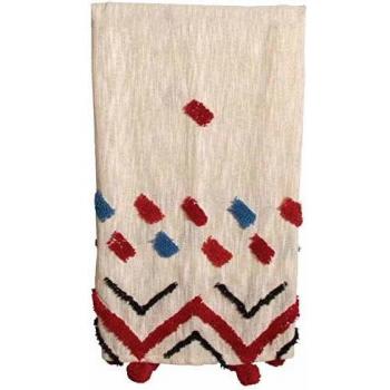 Plaid en Coton avec Pompons