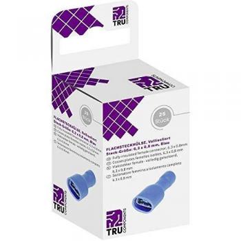 TRU COMPONENTS Flachsteckhülsen-Sortiment 180° 6,30 mm 0,80 mm Blau