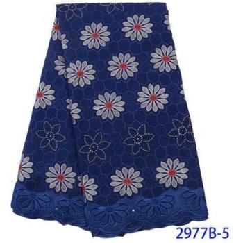 African Lace Fabric in Navy Blue