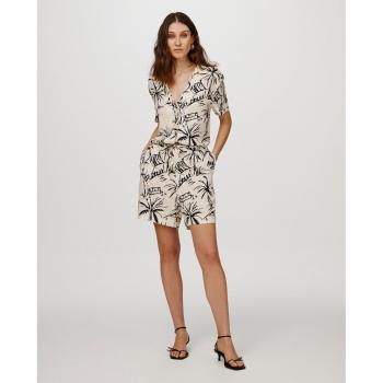 Damen‑Jumpsuit „Vigga“ in Beige – Leinen‑Detail, Größe 38