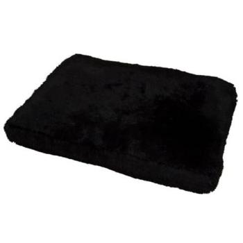 Coussin Confort Noir à Fausse Fourrure – 100 x70 cm – Idéal pour Chiens & Chats