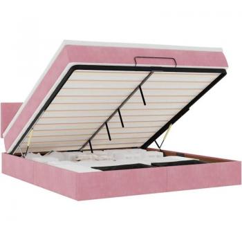 Matelas ottoman rose velours 180x200 avec LED intégrée