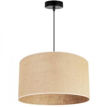 Suspension lumineuse Lustre à abat‑jour noir et jute – 40 cm