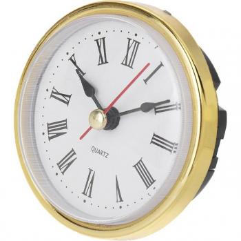 Shellhard 2-1/2 Roman Numeral Quartz Clock Insert, White Face, Gold Trim