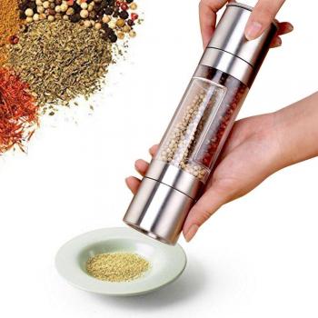 Realand Top Manual Stainless Steel Dual Hand Salt and Pepper Mill