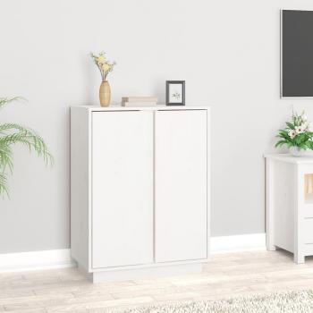 VidaXL 60x35x80 cm Solid Wood Pine Sideboard in White