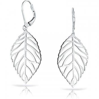 Open Leaf Feather Earring Set