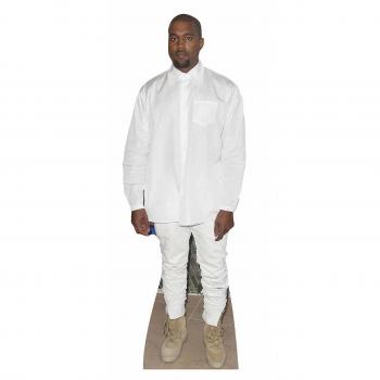 Kanye West figurine en carton grandeur nature en chemise blanche